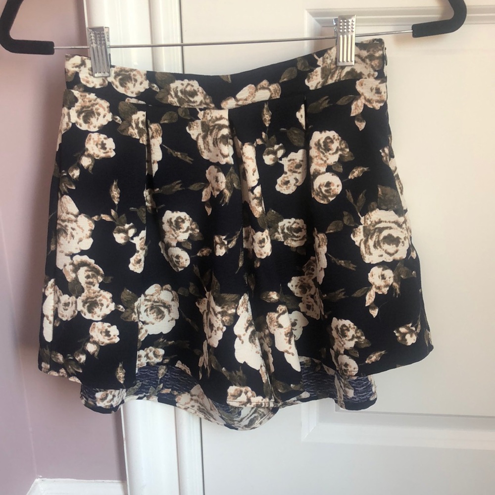 Navy blue floral coord tank/short set